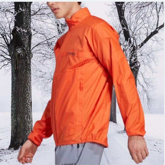 Adidas Terrex Multi Windbreaker Jacket Semi Impact Orange - Men's Size L- NEW! - Picture 9 of 11